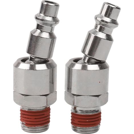 1/4 NPT Compressed Air Quick Connector Set of 2 with 360 Degree Rotating Ball Joint for Air Compressor and Pneumatic Tools in Garage Use (A) (1/5)