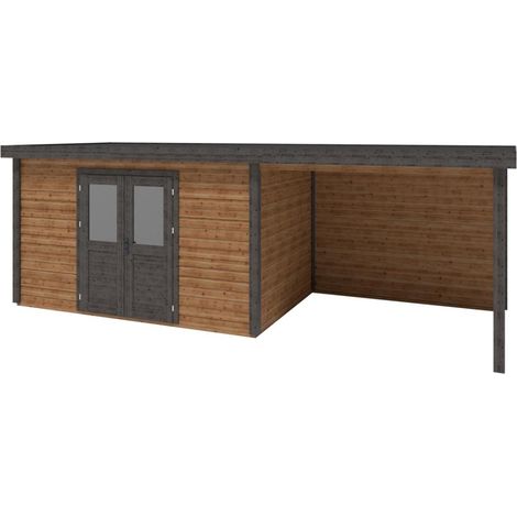 Casetta da giardino in legno Freya 6.56x2.59 m - 16.99 m2 - 28 mm - impregnata - 000153 (1/3)