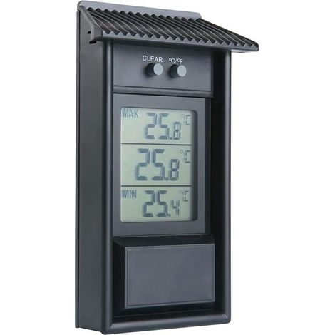 Mini thermomètre numérique, thermomètre de serre, noir (1/5)