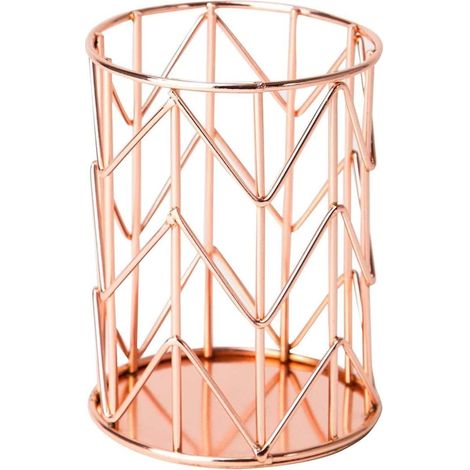 Stiftehalter aus Metall, multifunktionaler Schreibtischorganizer, Stiftehalter – Roségold