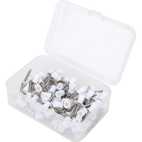 100 Pièces Brosse à Polir Dentaire en Caoutchouc avec Boîte de Rangement - Fournitures Blanches pour Nettoyage Dentaire (1/5)