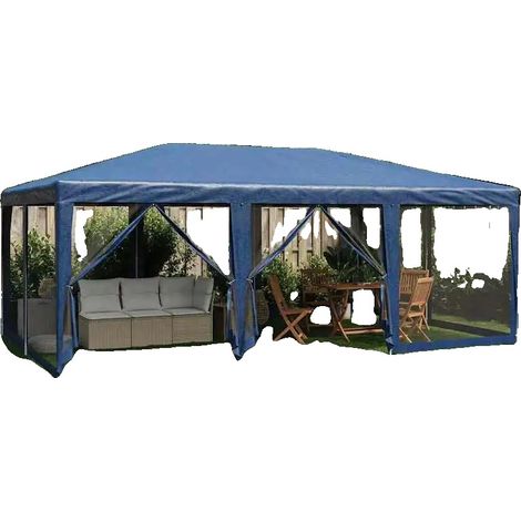 Carpa para fiestas, apertura automática, diseño impermeable, azul. (1/2)