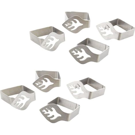 Lot de 8 Pinces à Nappe en Acier Inoxydable, Décoratif, Pour Table Jusqu'à 3 cm, Extérieur et Intérieur (1/2)