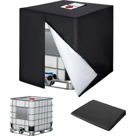 Bâche Réservoir d'eau, Bache pour Cuve 600L IBC, Anti-UV Couverture Container Réservoir IBC, Housse de Protection pour Cuve avec Fermeture éclair, 120x80x100cm