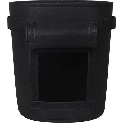 Sac De Culture - Tissu Non Tissé - Pour Pommes De Terre Légumes Fleurs - 25 X 30 Cm - Noir - Lot De 3