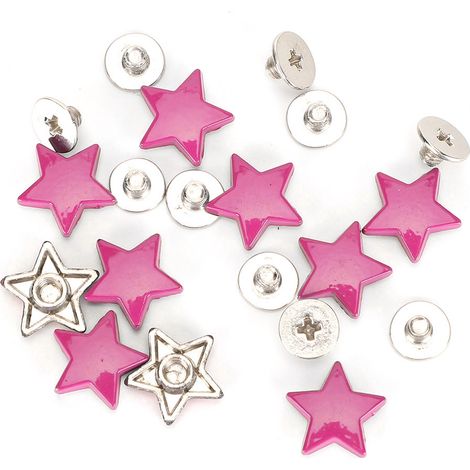 50 Ensembles de Rivets en Forme d'Étoile, Vis de Décoration Anti-Rouille pour Vêtements, Alliage de Zinc 12MM Plat (Violet) (1/5)