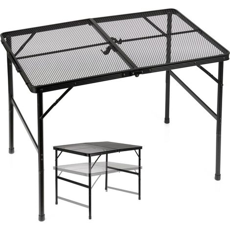 Folding camping table adjustable height black 90x60 cm 235492427 (1/5)