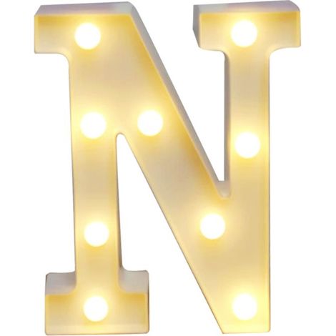 LED-beleuchtete Buchstaben, konstantes warmweißes Licht, 2 AA-Batterien, wasserdicht (IP54), ideal für Geburtstage, Weihnachten, Hochzeiten, Partys und Bars (1/5)