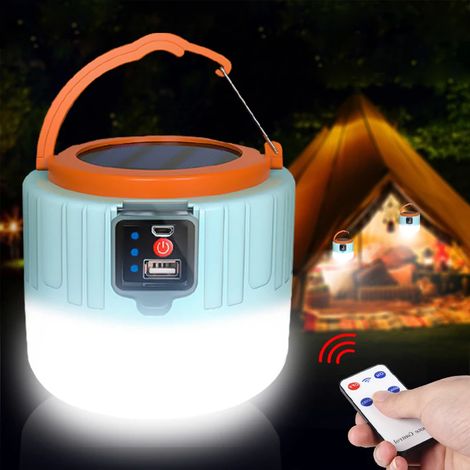 Lanterne de camping solaire LED 1000 W, rechargeable par USB, idéale pour une utilisation en extérieur sous la tente, pour les barbecues, en randonnée et autres situations - AquaForge (1/5)