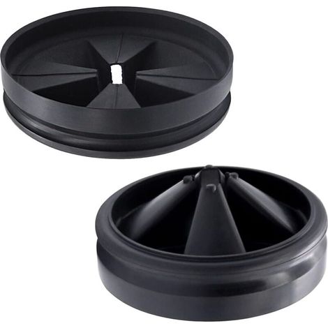 Paraspruzzi per tritarifiuti QCB-AM, ricambio per lavello InSinkErator Evolution Series, tappi di scarico rimovibili e silenziosi, nero (1/4)