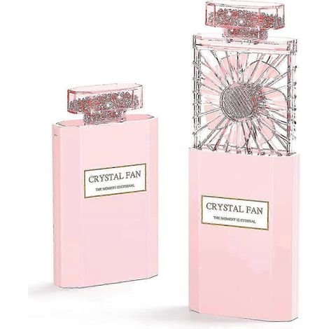 Ventilateur portable rechargeable pour femmes avec 3 vitesses, design cristal puissant, ventilateur électrique idéal pour le bureau et l'extérieur. (1/5)