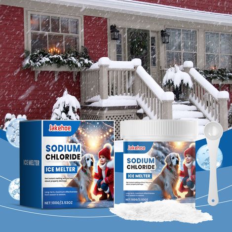 Agent de dégivrage et de déneigement pour les dalles extérieures en béton en hiver, adapté aux basses températures, stable et pratique -- 100 g + 1 cuillère (1/5)