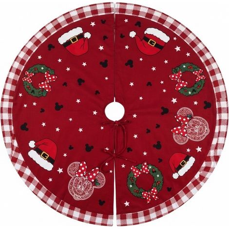 Jupe de sapin de Noël, imprimé peluche courte, doré, 120 cm, cache-pied de sapin 60 cm - 4 (1/4)