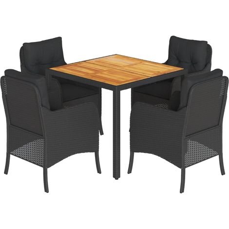 Maison Exclusive - Set de muebles jardín 5 pzas con cojines ratán (1/5)
