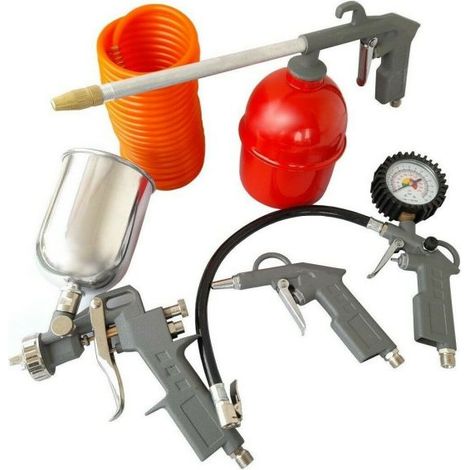 KIT ACCESSORI COMPRESSORE ARIA COMPRESSA AEROGRAFO SET 5 PZ soffiaggio