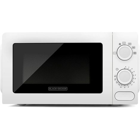 BLACK+DECKER BXMY700E - Microondas de 20L de capacidad y 700W de potencia, 6 niveles, función descongelar, temporizador 30 min, avisador acústico, plato de 245mm, diseño compacto (1/5)