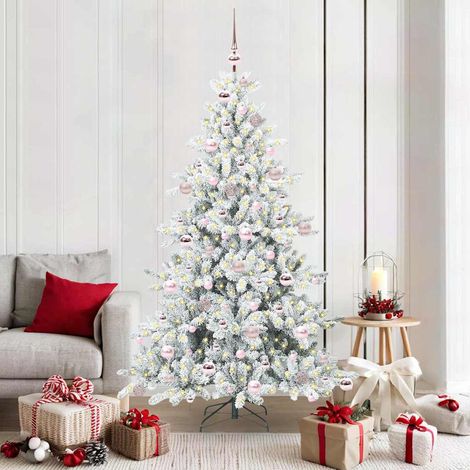 Künstlicher klappbarer Weihnachtsbaum Weiß 180 cm PVC und Stahl
