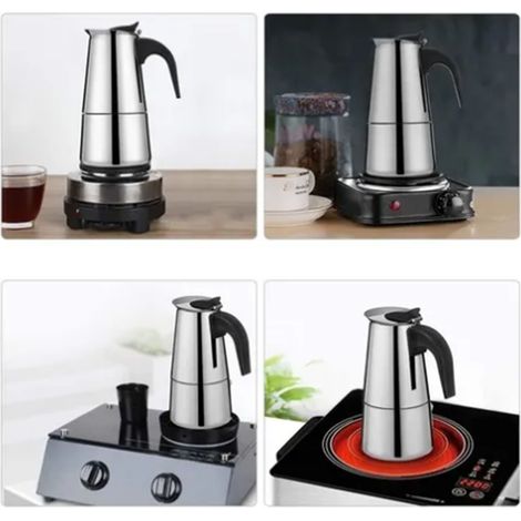 Italienische Moka-Kanne aus Edelstahl, Thermoskanne, europäischer Stil, 300 ml (1/5)