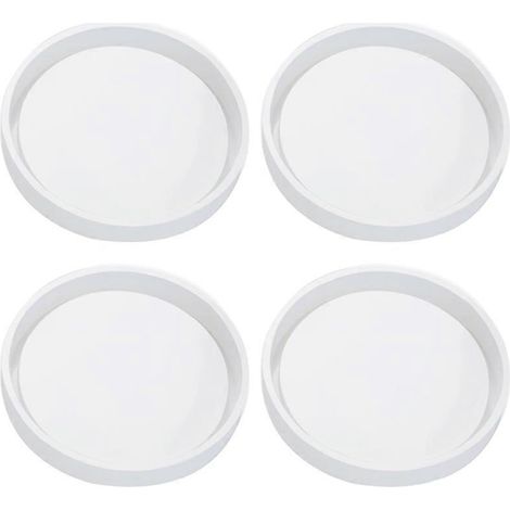 Lot de 4 grands moules ronds en silicone pour sous-verres DIY, diamètre 10 cm (3,94 pouces), pour moulage avec résine ou ciment. (1/5)