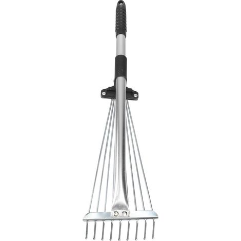 Ancinho De Jardim Com Dentes De Aço Inoxidável Para Limpeza E Remoção De Ervas Daninhas, Cabo Extensível, Resistente À Ferrugem. (1/5)