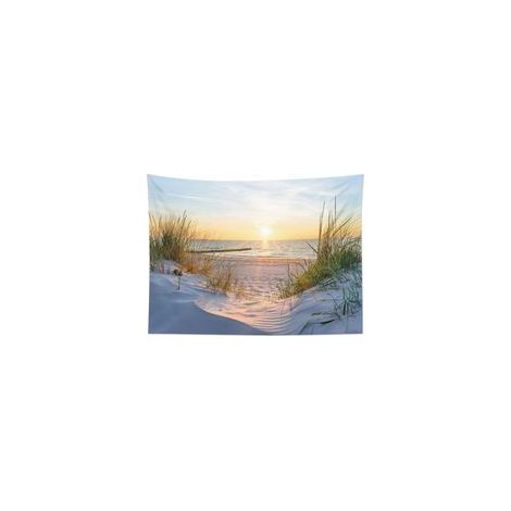Tapisserie Murale Nature Tenture Murale Coucher de soleil sur la mer Couverture Murales Paysage d'été Tapisseries Decoration Murales pour Maison Salon (1/4)