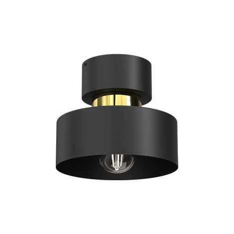 Plafonnier rond noir mat et or Marti E27 15W Luminex