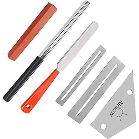 - Lot de 6 limes à frettes en acier inoxydable pour guitare - Pour luthier et guitaristes (1/5)