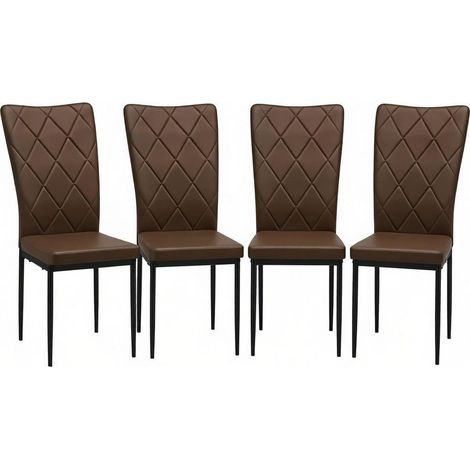 Chaise de salle à manger dossier haut chaise repas assise douce style élégant ensemble de 4 pièces (1/5)
