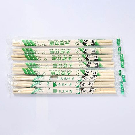 Lot de 100 baguettes jetables en bambou, emballées individuellement, rondes, pour restaurants et usage domestique, 19,5 x 0,5 cm / 7,7 x 0,2 pouces (1/5)