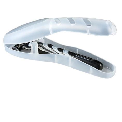 Boîte de rangement pour rasoir Razor de voyage Support et protection pour rasoir Étui de voyage transparent Étanche à la poussière Boîte de rangement transparente (1/4)