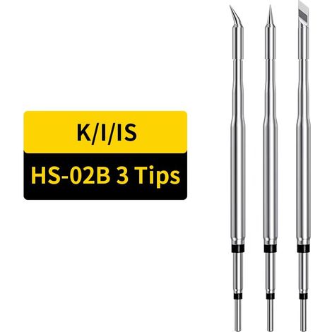 Kit de puntas de soldadura de repuesto FNIRSI HS02B, 3 tipos de puntas de precisión (K, I, IS) para soldador eléctrico HS02B