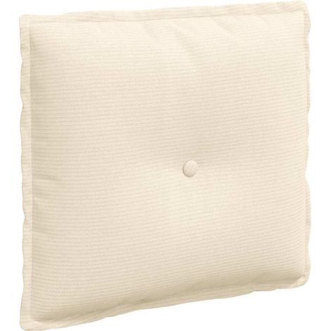 Cojín de Espalda Crema 50 x 45 cm Tela de pana vidaXL