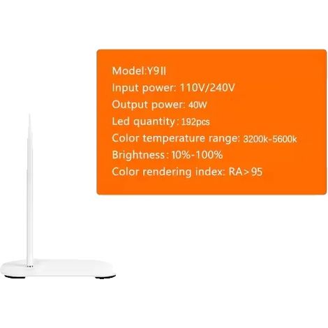 Luz de vídeo LED, brillo ajustable, control táctil, blanca Y9II (1/2)