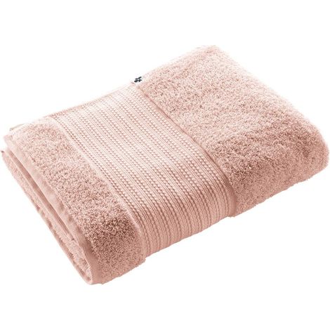 EMMA - Serviette de Bain 90x150cm en Coton Bio Coloris Rose Poudré (1/2)