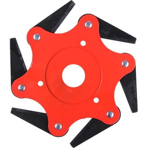 Tooth Metal Brush Cutter Head - 2 Control Garden Lawn Mower Head - Red, Black Blade (1/4)