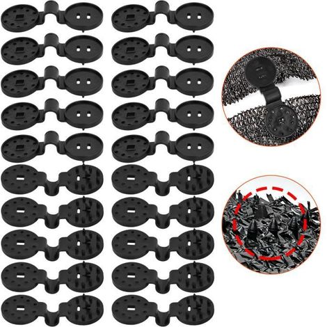 Clips de Fixation - Non spécifié - 20PCS - Noir - 37mm - Multi-usage pour brise vue et ombrage (1/4)