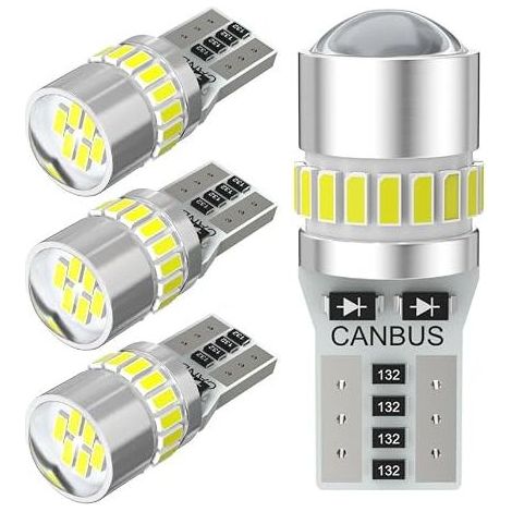 T10 LED Bulbs CANBUS 12V W5W 194 501 168 24SMD for Car Interior Dome Door Ceiling Position License Plate Lights White (1/5)