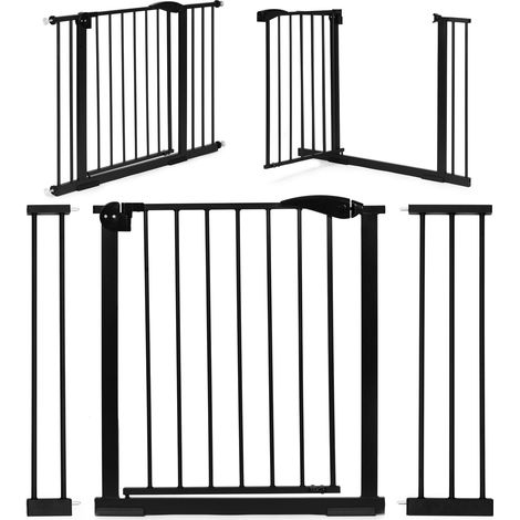 Schutzgitterabsperrung 74 105 cm fur treppen und turen stahl zusatzpaneele schwarz ecotoys (1/5)
