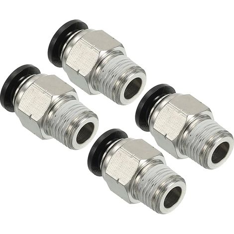 6mm x 1/8" NPT Male Push Fittings Quick Connect Straight Coupling for Air and Water Hose (1/5)