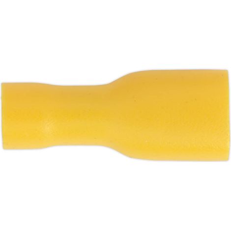 Yt11 Entièrement isolé terminal 6,3 mm femelle Jaune Lot de 100