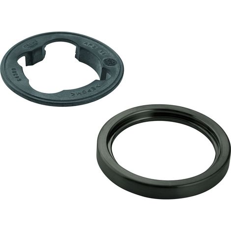 Grohe Rosette rund für Waschtischbatterie ohne Zugstange, Hard Graphite gebürstet, 48603AL0 (1/2)