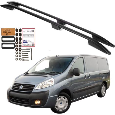 Barres de toit FIAT SCUDO CITOREN JUMPY PEUGEOT EXPERT L1 2006-2017 NOIRES (1/5)