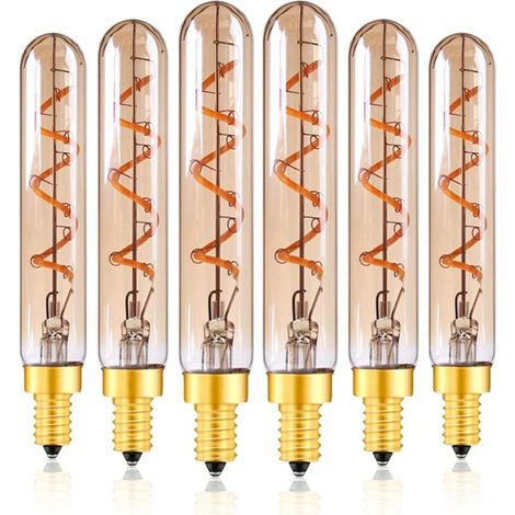 Ampoule Led - T20 T6 - Base E14 - 2 W - 2200 K - 150 Lm - Verre Ambre - Pour Lampe À Sel Et Décoration Intérieure - 1 Pièce (1/5)