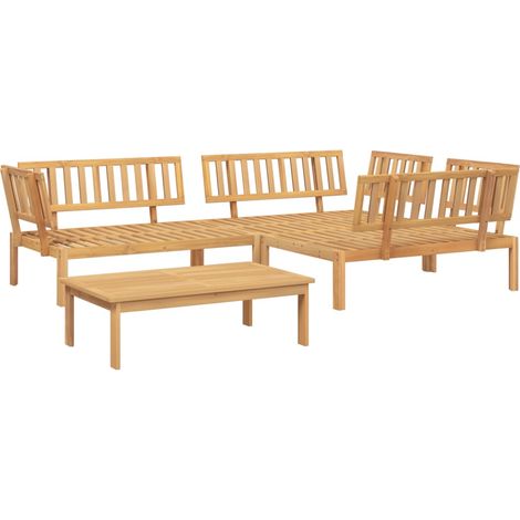 Maison Exclusive - 4-tlg. Garten-Sofagarnitur aus Paletten Massiv (1/5)