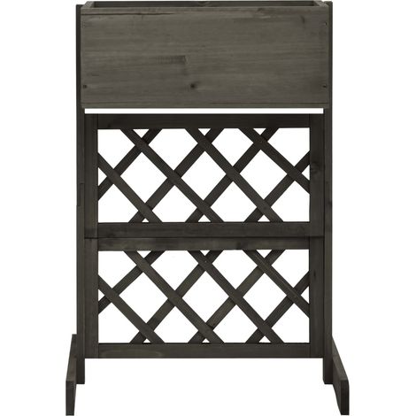 Maison Exclusive - Fioriera con Traliccio Grigia 45x30x74 cm in Massello di Abete