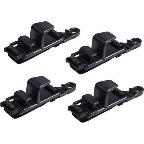 4er-Set Autohaken zur Aufbewahrung der Rücksitz-Kopfstützen-35X3.5cm-Black (1/2)
