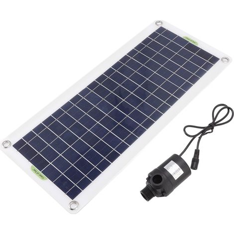 Ej.Life 30-W-Solarwasserpumpen-Kit Solarbetriebener Brunnen mit Panel-Wasserpumpen-Kit für Aquarien, Kleine Teiche, Vogelbäder und Gärten (1/5)