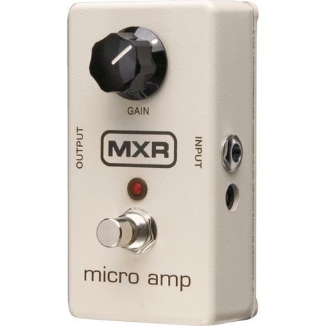 Pédale d'effet MXR M133 Micro Amp Booster pour guitare électrique blanche