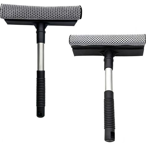 Raclette - Eponge Grattoir - Kit Nettoyage Vitres Pare-Brise Voiture - Pour Fenêtres Douche Surfaces Lisses - 2 Pièces (1/5)