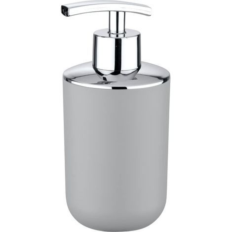 - Dispenser di sapone liquido - Porta sapone liquido - Ricaricabile per bagno e cucina - Superficie liscia e igienica - Grigio - 7,3x16,5x9 cm (1/4)
